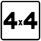 תמרור: דרך מסומנת לטיול המיועדת לרכב 4X4 בלבד.