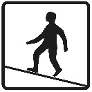 תמרור: מעבר עילי להולכי רגל (עם כבש).