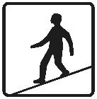תמרור: מעבר תחתי להולכי רגל (עם כבש).